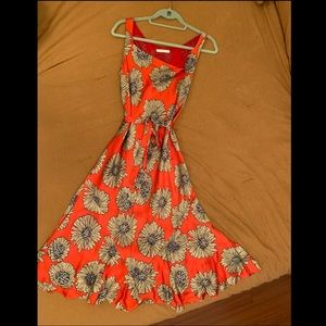 Vintage Marks & Spencer Orange Floral Slip Dress